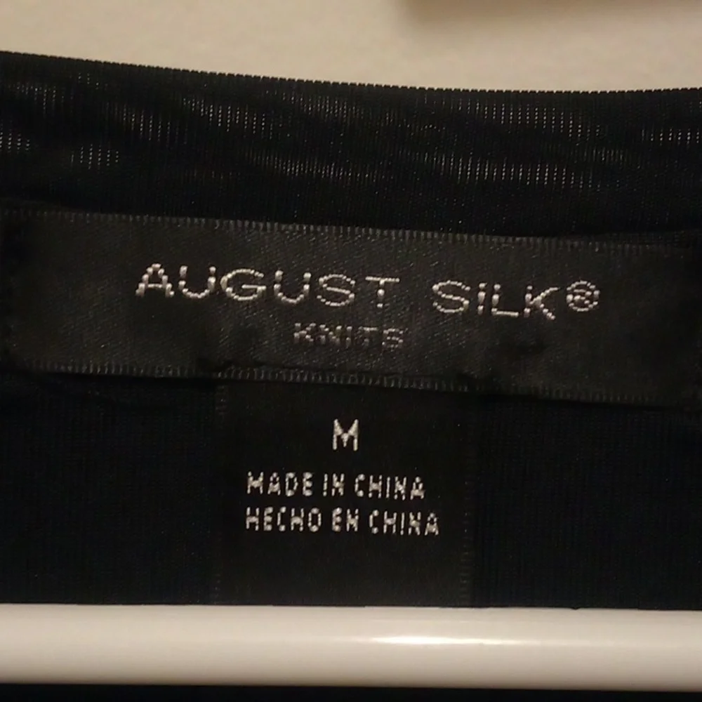 EUC - August Silk Knits Black Sequin Evening Short Sleeve Top - Size Medium - Picture 4 of 6